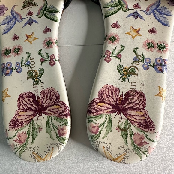 Christian Dior Dway Floral Butterfly Slide Mule SZ EUR 37 US 7 - Picture 6 of 9